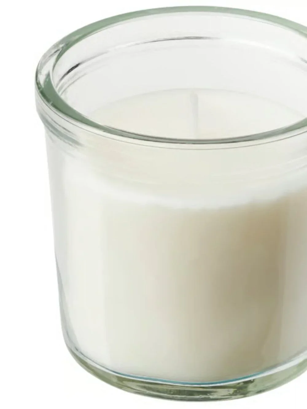 JÄMLIK 105.044.44 Scented candle in glass, Vanilla/light beige, 20 hr